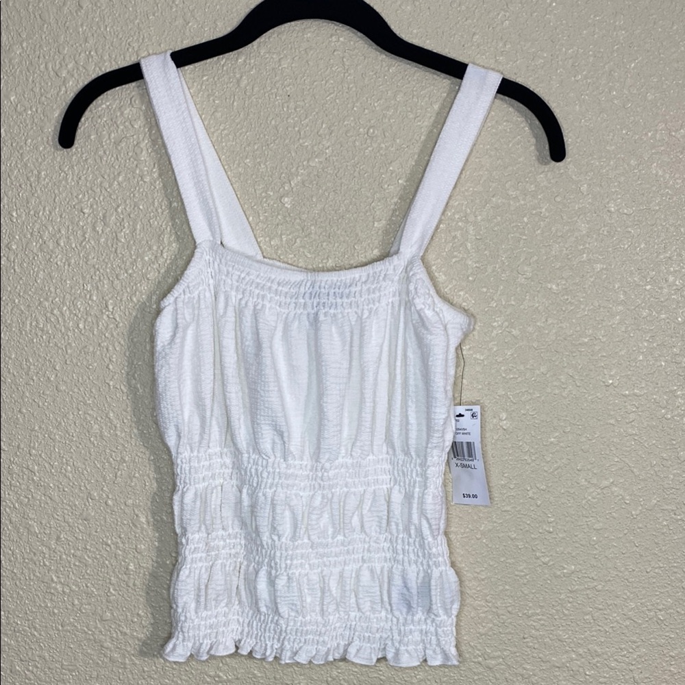 NWT BCX White Smocked Tank Top Size XS